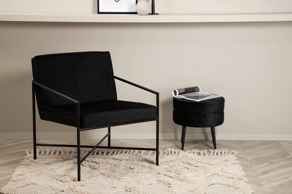 Venture Design Vieno vieta sofa, Rakel, 65x78x66 cm, Juoda