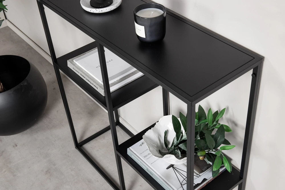 Venture Design Žema juoda plieninė knygų spinta Staal