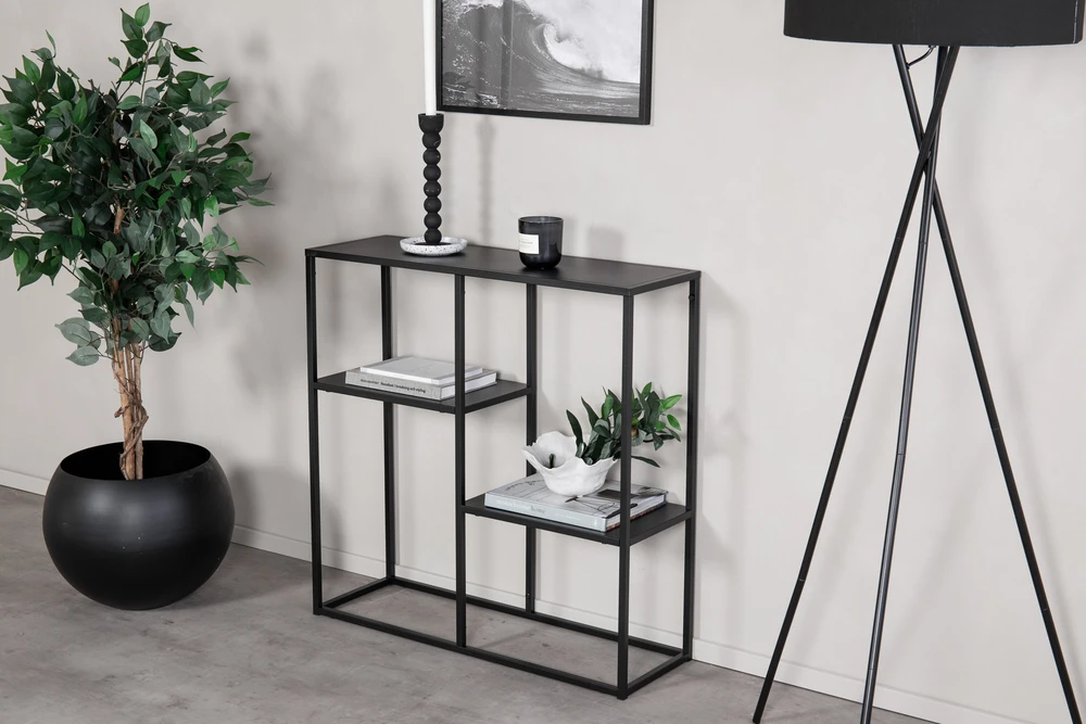 Venture Design Žema juoda plieninė knygų spinta Staal
