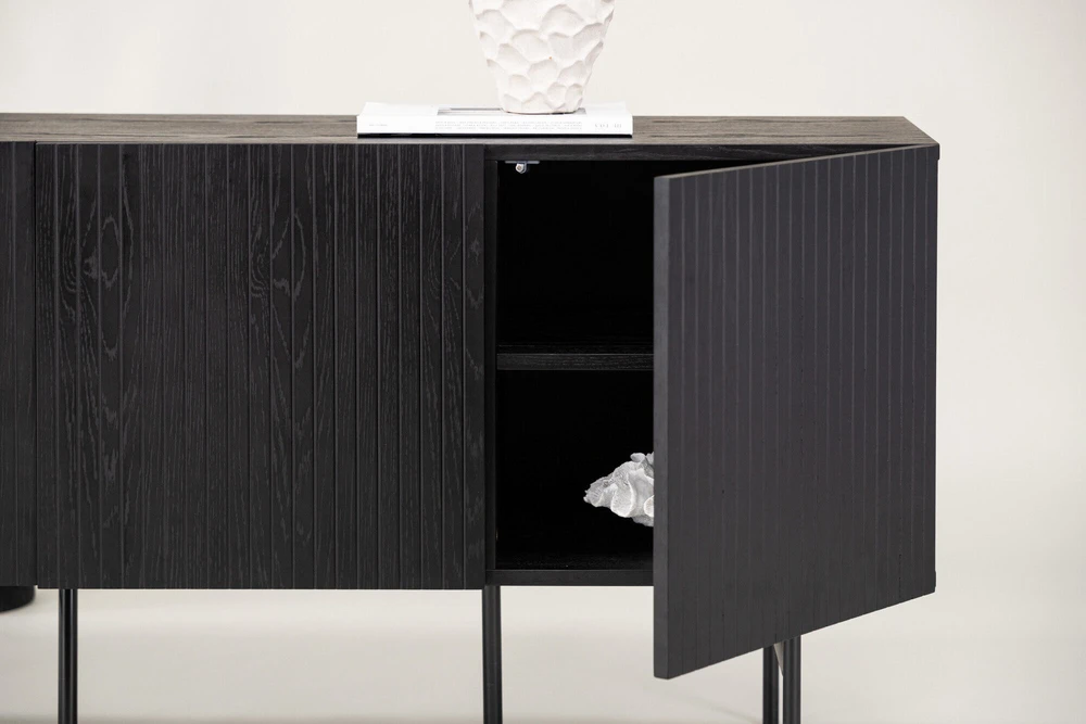 Venture Design Žemas spintelės saugojimas, Björkön, 150x75 cm, Juoda