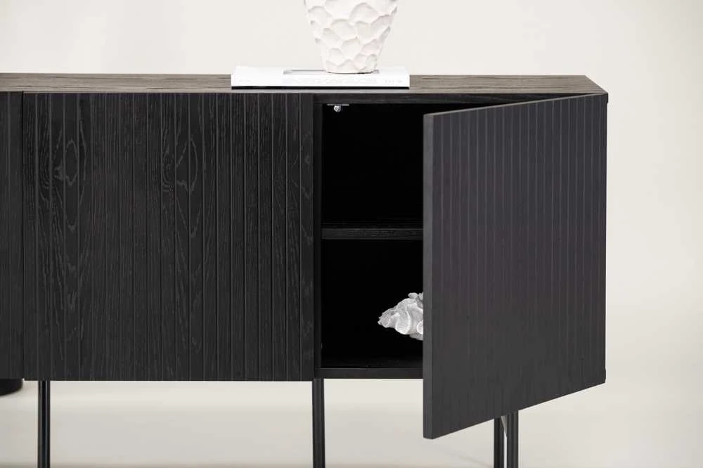 Venture Design Žemas spintelės saugojimas, Björkön, 150x75 cm, Juoda