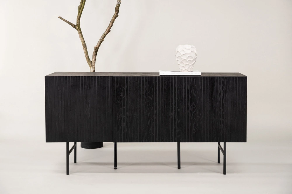 Venture Design Žemas spintelės saugojimas, Björkön, 150x75 cm, Juoda