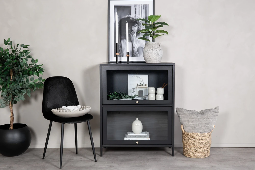 Venture Design Žemas spintelis, Bakal, 80x40x100 cm, Juoda