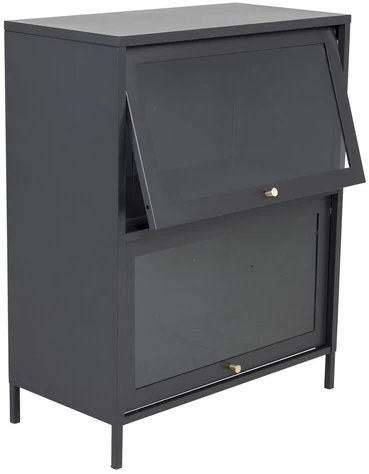 Venture Design Žemas spintelis, Bakal, 80x40x100 cm, Juoda