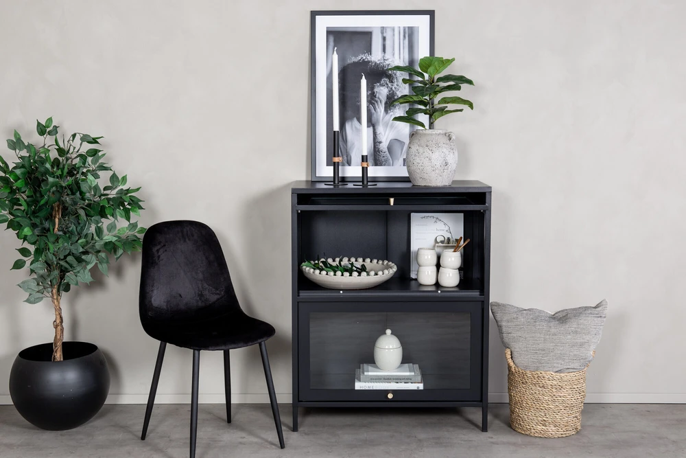 Venture Design Žemas spintelis, Bakal, 80x40x100 cm, Juoda