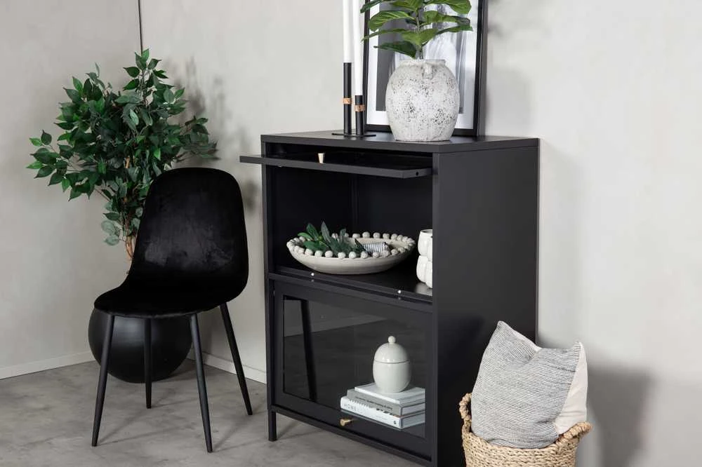 Venture Design Žemas spintelis, Bakal, 80x40x100 cm, Juoda