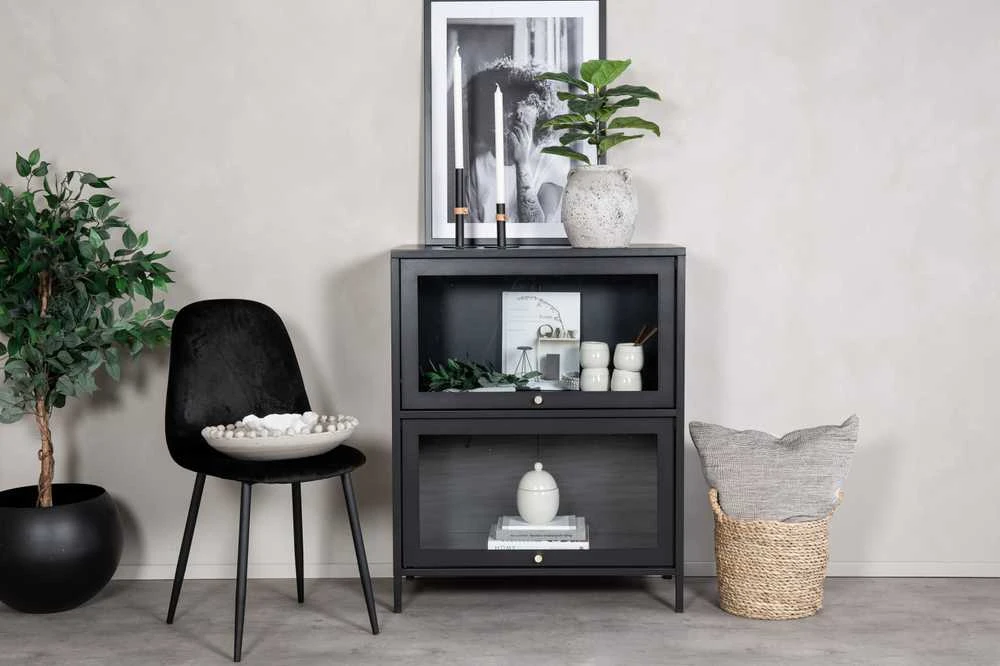 Venture Design Žemas spintelis, Bakal, 80x40x100 cm, Juoda