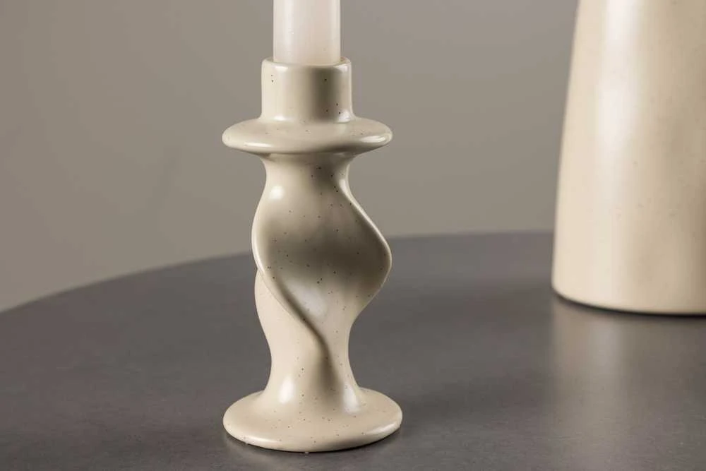 Venture Design Žvakidė, Garbė, D2xW6xH12 cm, kreminė
