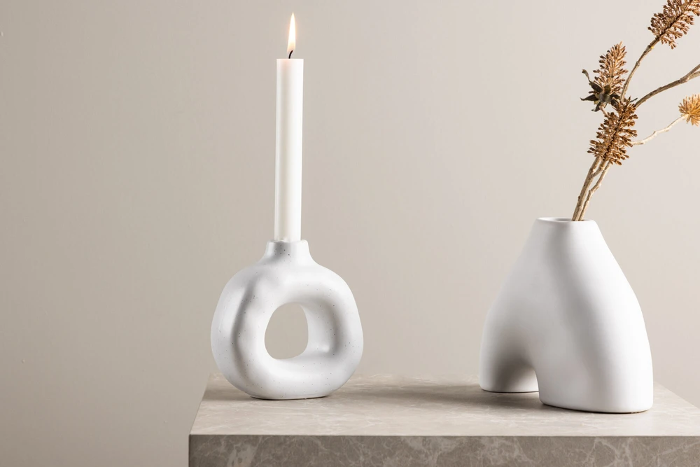 Venture Design Žvakidė, Judi, 13x6x13 cm, Balta