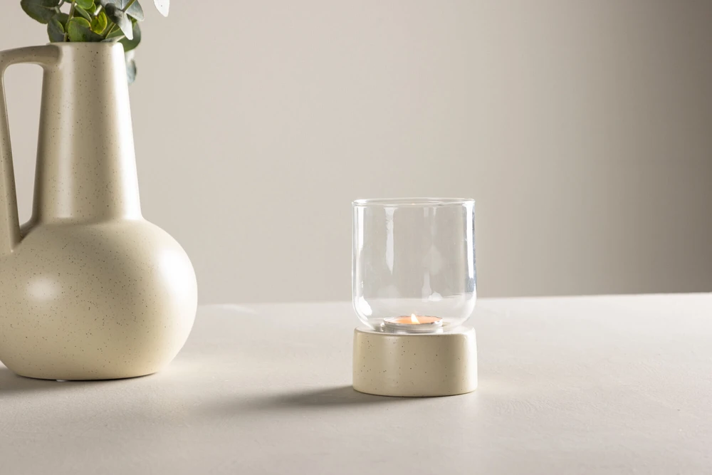 Venture Design Žvakidė, Vica, D8xH12xB8 cm, rusvai gelsvas