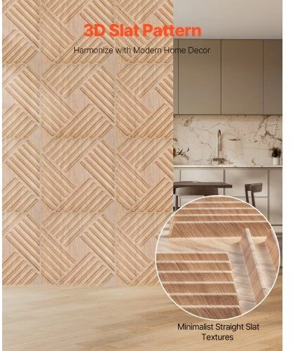 VEVOR 3D sienų plokštės 12-vnt 50x50 cm PVC