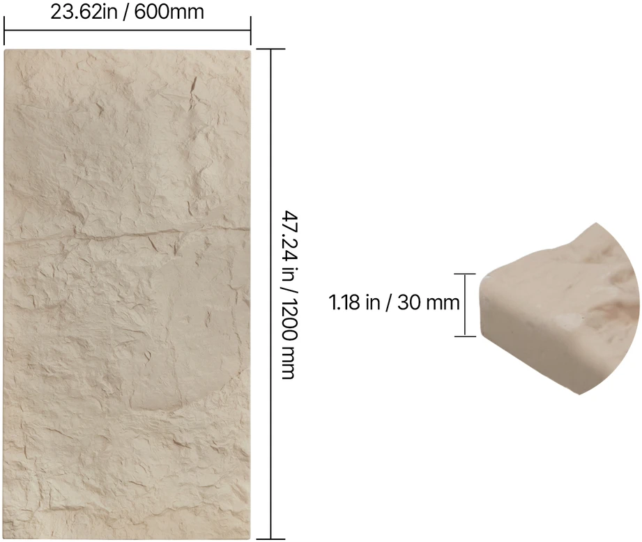 VEVOR 3D sienų plokštės 4 vnt 120x60 cm akmens imitacijos geltonos