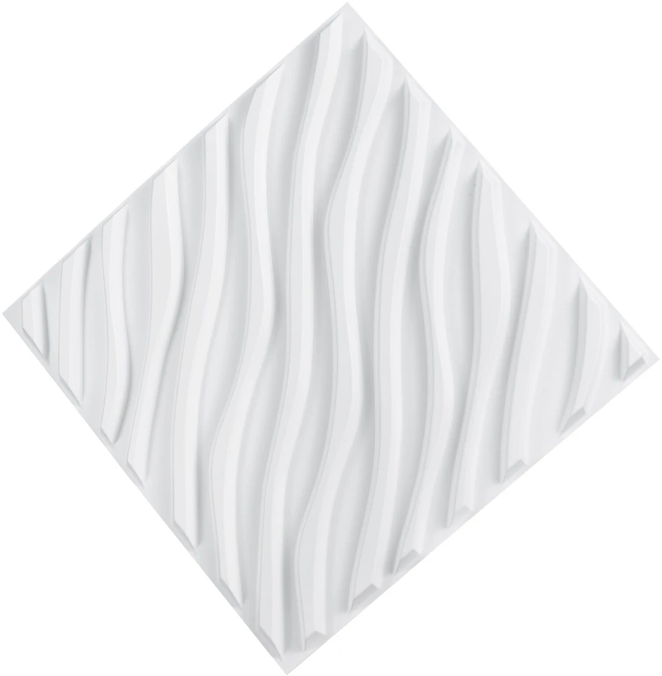 VEVOR 3D sienų plokštės 12 vnt. baltos PVC