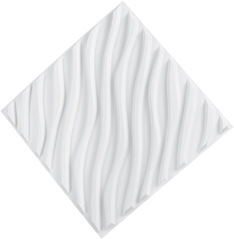 VEVOR 3D sienų plokštės 12 vnt. baltos PVC