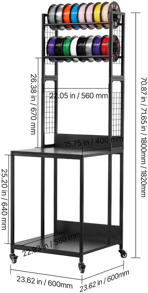 VEVOR 4 aukštų 3D spausdintuvo siūlų lentyna
