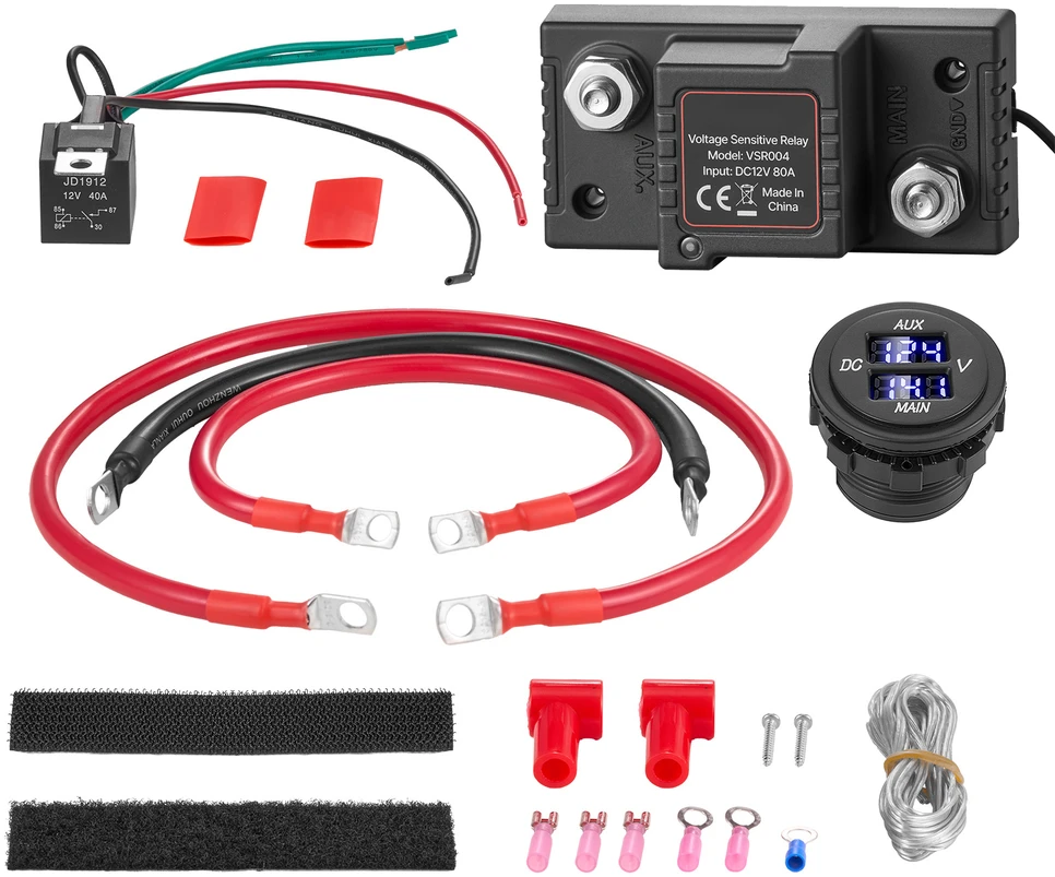 VEVOR Akumuliatoriaus izoliacijos rinkinys, 12V 80A su VSR rele