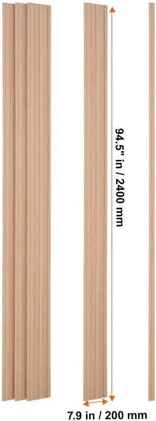 VEVOR Medinės akustinės sieninės plokštės, 8 vnt., 245x16 cm