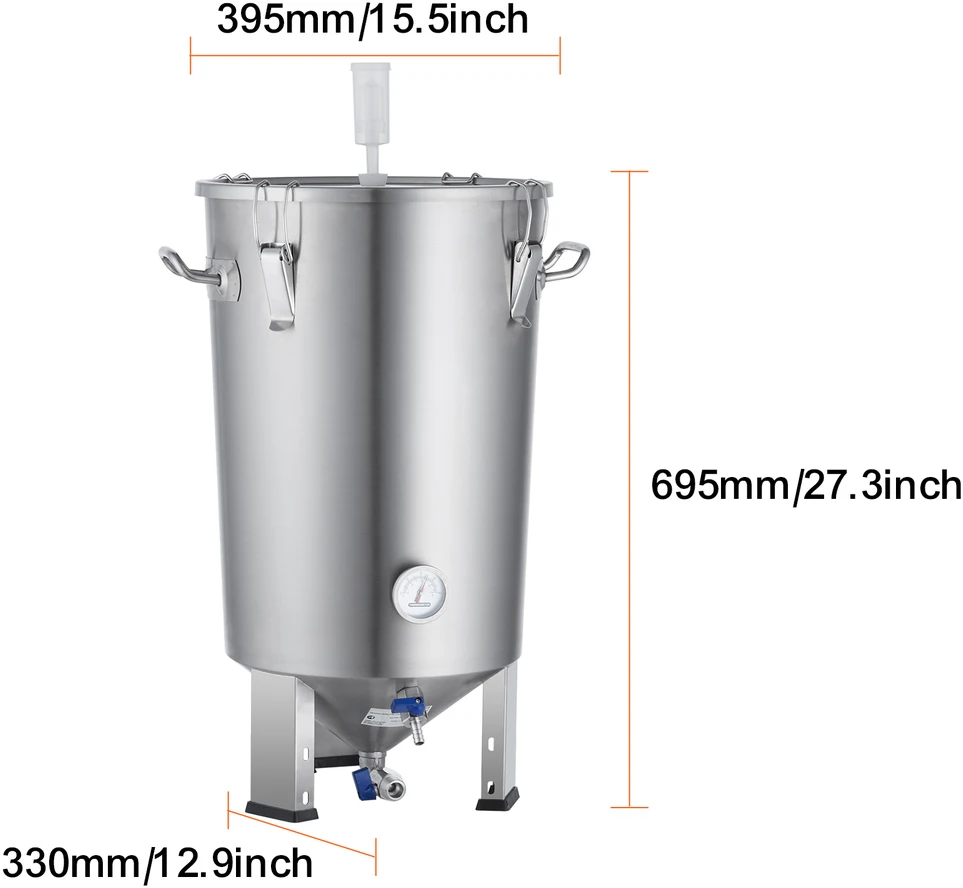 VEVOR Nerūdijančio plieno 30L alaus fermentatorius