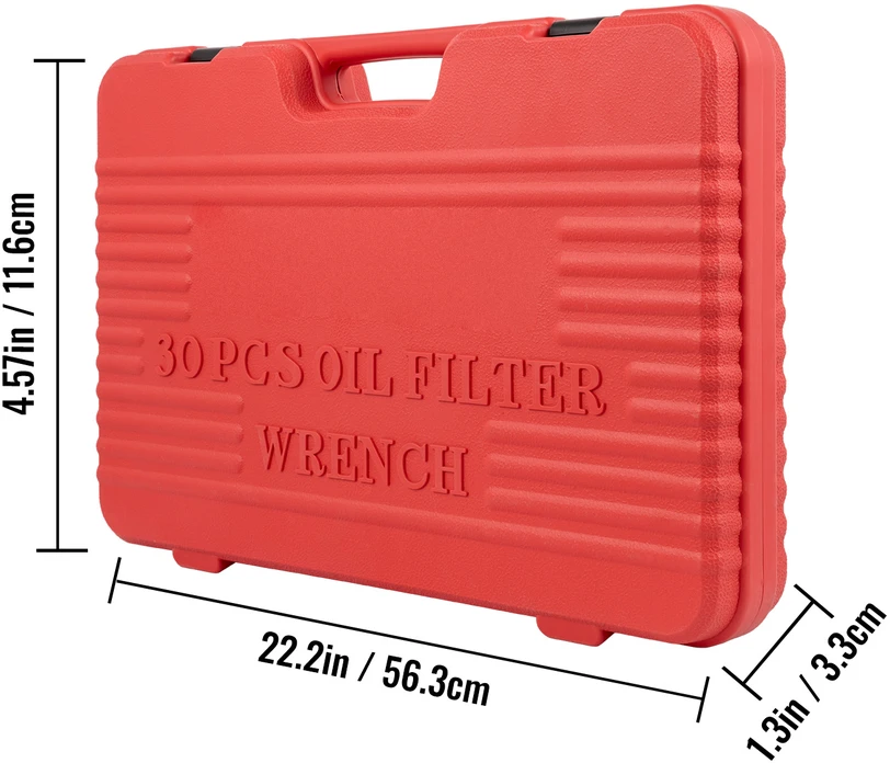 VEVOR Alyvos filtro raktų rinkinys, 30 vnt., plieno, 3/8", žemo profilio, dangteliai, veržliarakčiai