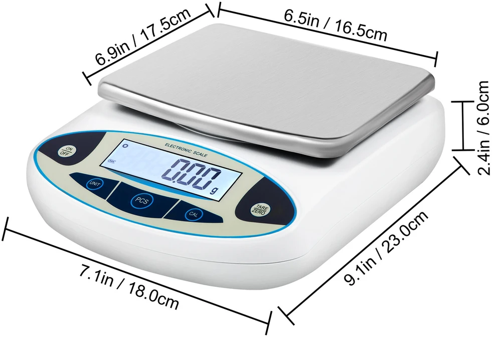 Virtuvinės svarstyklės VEVOR Analizės svarstyklės 5000g x 0,01g tikslumas