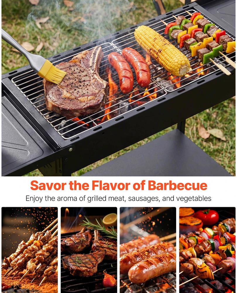 VEVOR Sulankstoma anglinė kepsninė su reguliuojamu aukščiu