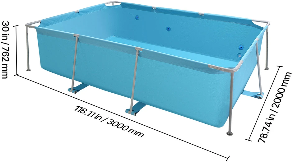 VEVOR Stačiakampis antžeminis baseinas 3 x 2 m