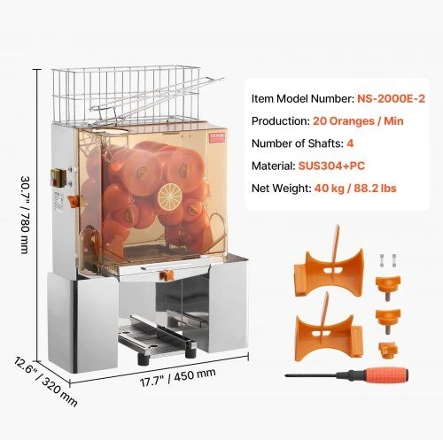 VEVOR Komerciška apelsinų sulčiaspaudė 120W