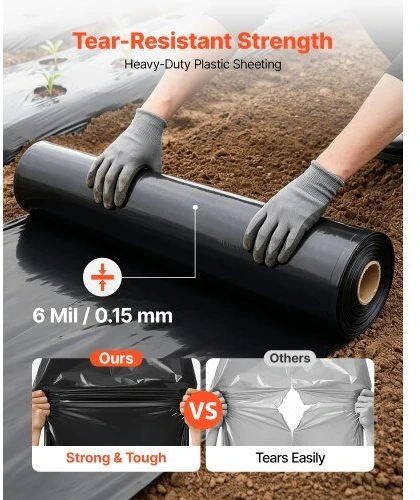 Polietileno plėvelė VEVOR YF20FT100FTB6MIL, 0,15 mm storio
