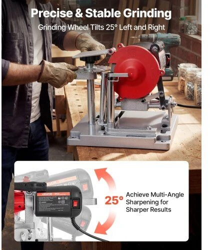 VEVOR Diskinio pjūklo ašmenų galąstuvas, 140W 5700RPM