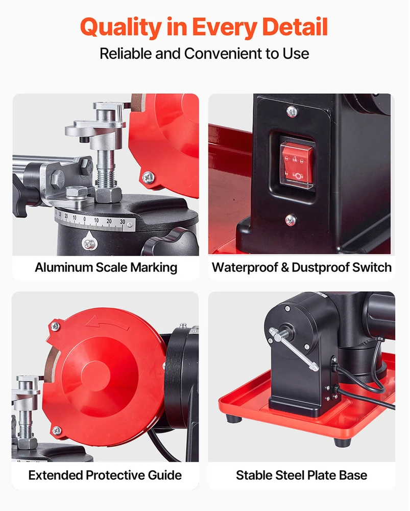 VEVOR Diskinio pjūklo ašmenų galąstuvas, 370W 2890RPM