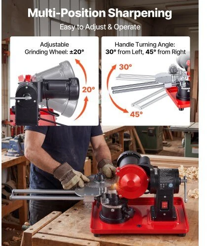 VEVOR Diskinio pjūklo ašmenų galąstuvas, 370W 2890RPM