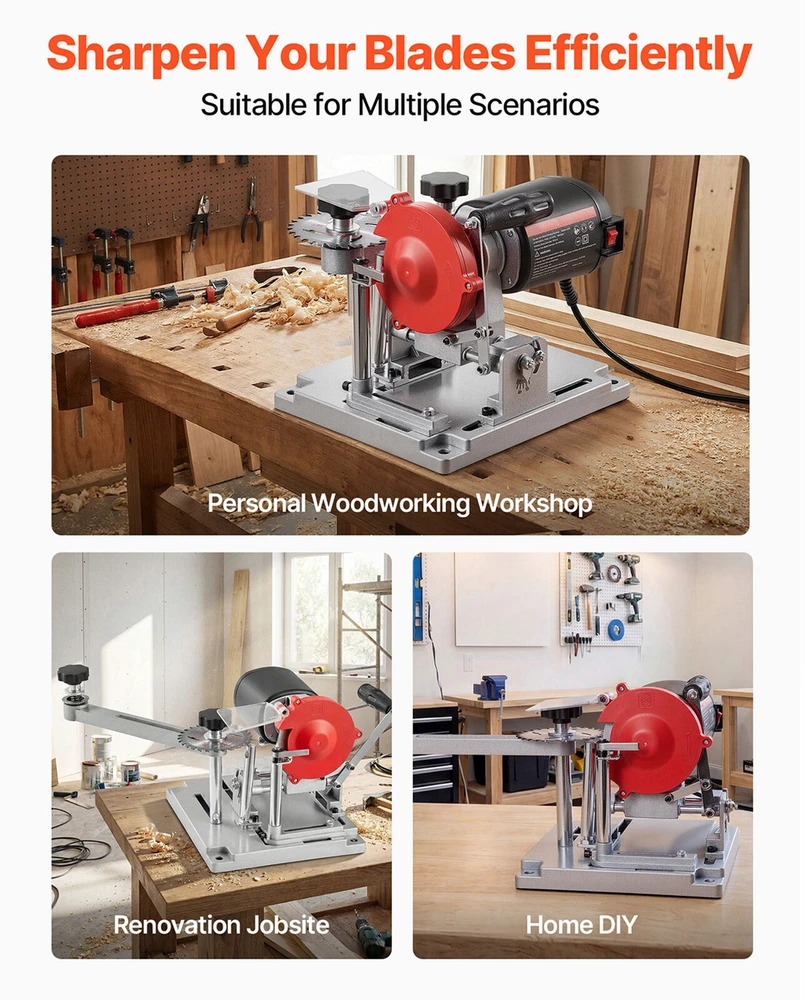 VEVOR Diskinio pjūklo ašmenų galąstuvas, 140W 5700RPM