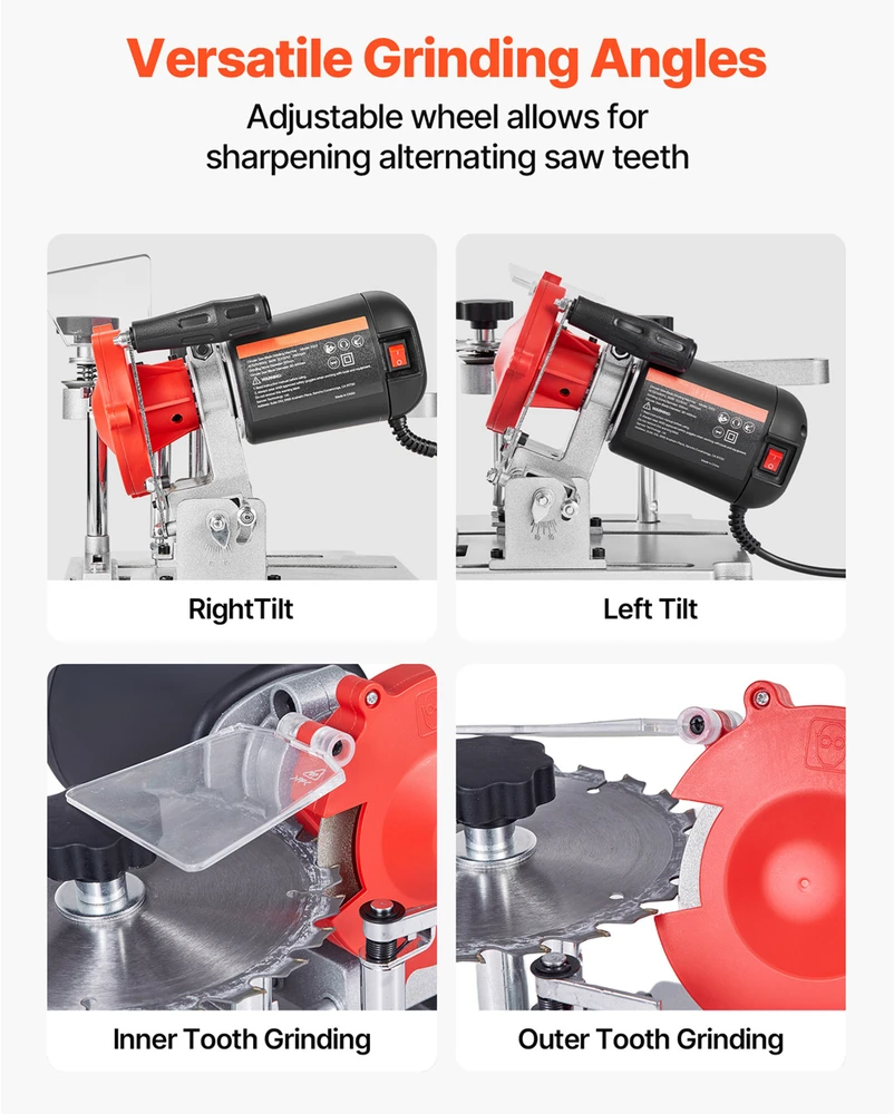 VEVOR Diskinio pjūklo ašmenų galąstuvas, 140W 5700RPM