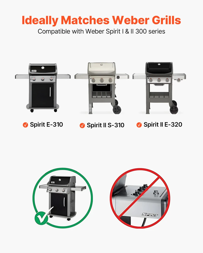 VEVOR Aromatizavimo strypeliai 39 cm Weber Spirit 300