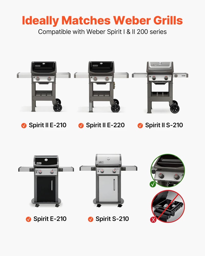 VEVOR grilio grotelės Weber Spirit 200 serijai, 39 cm