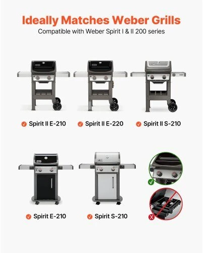 VEVOR grilio grotelės Weber Spirit 200 serijai, 39 cm