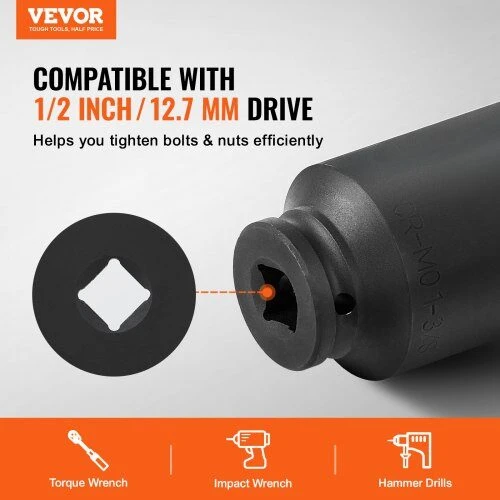 VEVOR Ašies stebulės galvučių rinkinys 1/2" 8 vnt