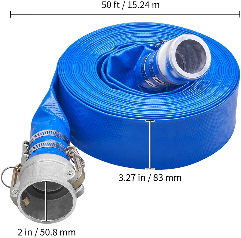 VEVOR Baseino žarna 2 x 15 m su aliuminio jungtimis