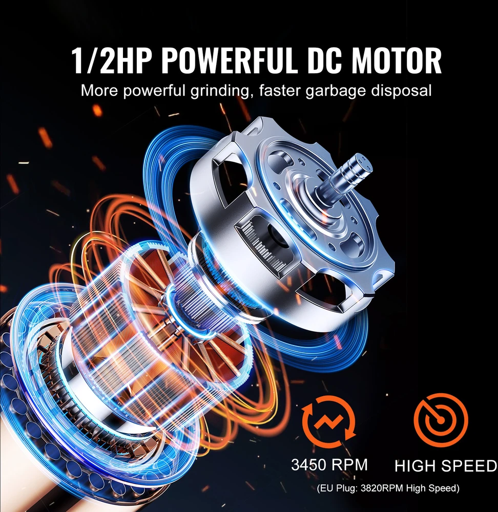 VEVOR Maisto atliekų smulkintuvas 1/2 AG 3820 RPM