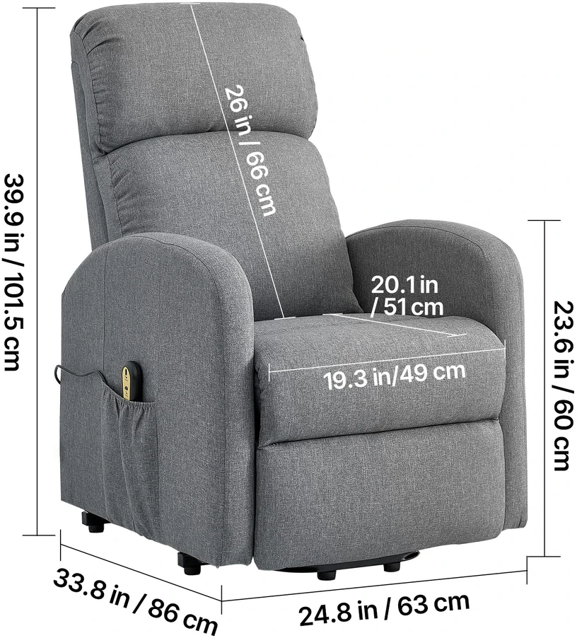 Sofa VEVOR Elektrinis pakeliamas fotelis pagyvenusiems