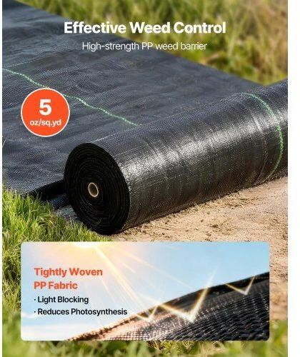 VEVOR Piktžolių barjerinė danga 0.9x30.5 m juoda