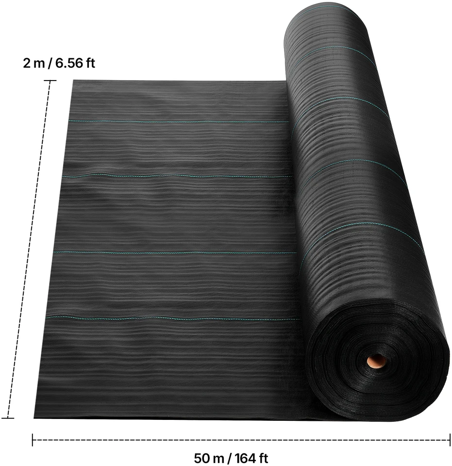 VEVOR Piktžolių barjeras sodui, 2 x 50m audinys