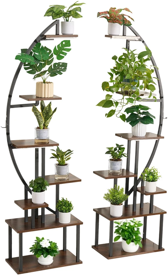 Vevor Augalų stovas, 55x26x166.5 cm, juodas, metalas, vidaus augalų ekspozicija (Ekspozicinė prekė)