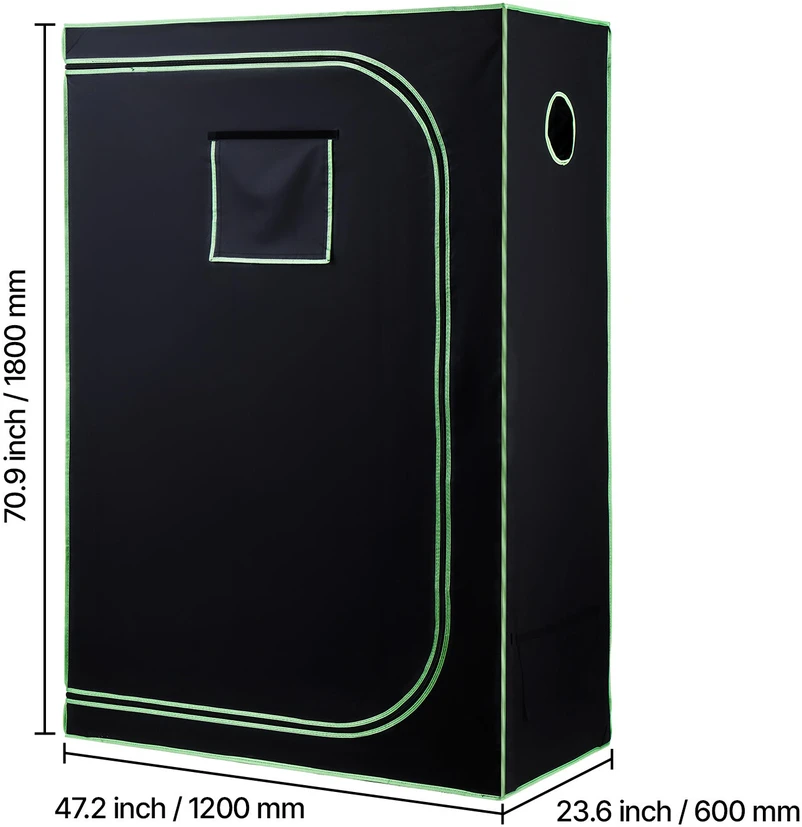 VEVOR Vidinis auginimo tentas su langu 120x60x180 cm