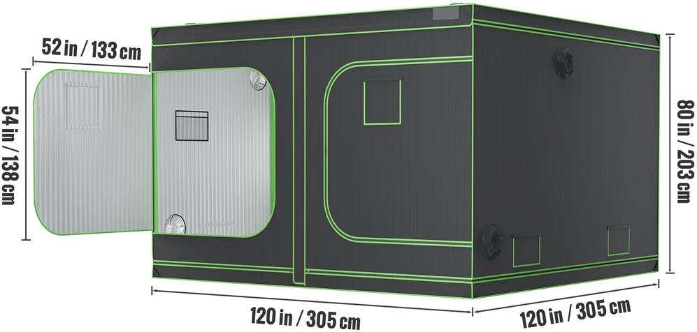 VEVOR 10x10 auginimo palapinė su langeliu