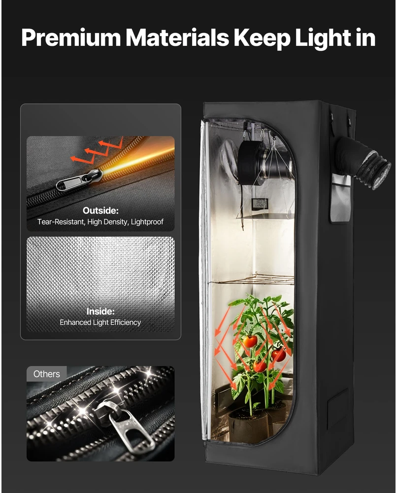 VEVOR Vidaus augalų auginimo palapinė su LED apšvietimu