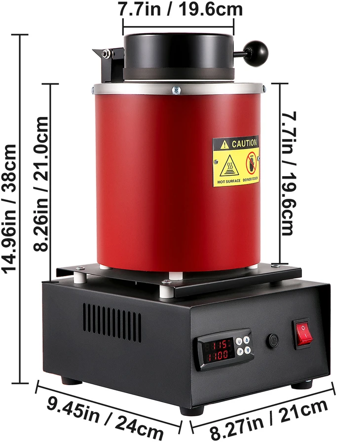 VEVOR Auksinio lydymo krosnelė su 3kg tigliu