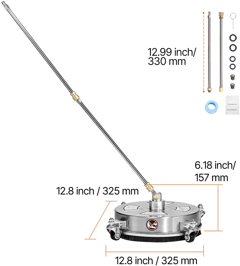 VEVOR Aukšto slėgio plovimo įranga 14-cm ratukais