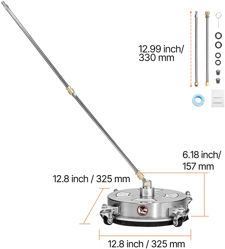 VEVOR Aukšto slėgio plovimo įranga 14-cm ratukais