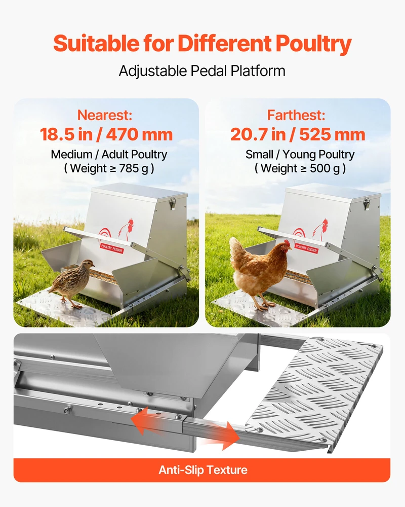 VEVOR Automatinė vištų lesyklėlė su 18,14 kg talpa
